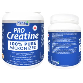 NAKA Naka Creatine 100% Pure Micronized Powder - Supplement for Muscle Growth, Increased Strength, Enhanced Energy and Improved Athletic/Sports Performance (400g)