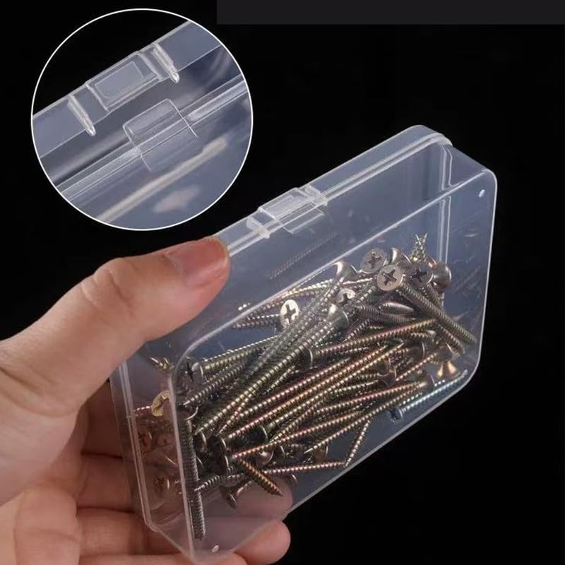 Globellapro 4PCS Square Transparent Plastic Organize,Small Storage Box with Lids,Empty