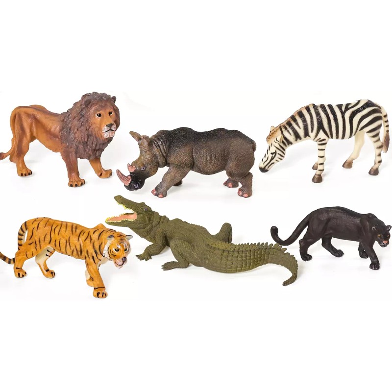 Realistic Safari Animals Playset with Soft Playmat & Storage Box