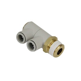 SK11 One-Touch Pipe Fitting Double Universal Elbow for 0.4 inch (10 mm) Hose R1/2 KQ2VD10-04AS