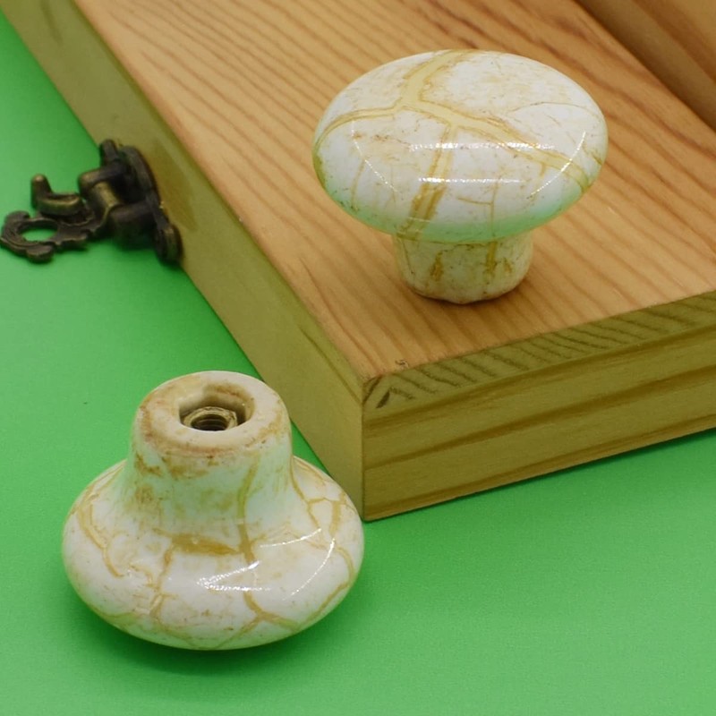 Renashed 10 Pack 1.2" Ceramic Knobs Door Handle Cabinet Drawer