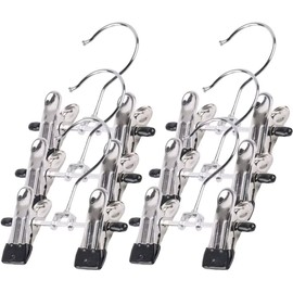 Norhogo Pack of 9 Multifunctional Metal Hangers, Double Adjustable Clips, Boot Hangers, Non-Slip Hangers, Trouser Clips, Trouser Hangers