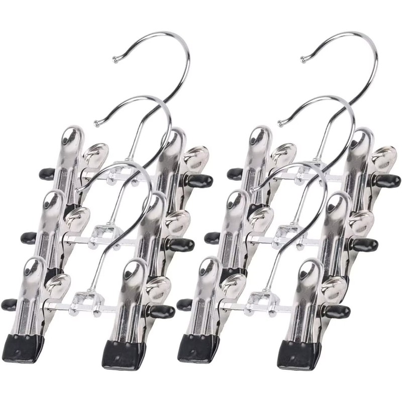 Norhogo Pack of 9 Multifunctional Metal Hangers, Double Adjustable Clips,