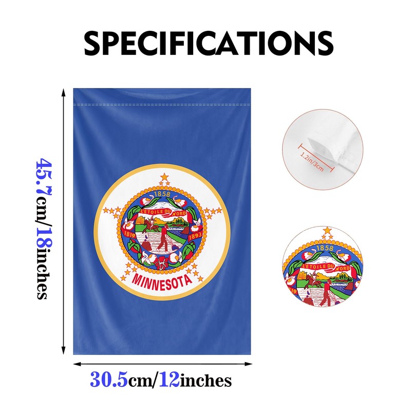 Minnesota State Garden Yard Flag 12x18Inch American Territories MN Yard