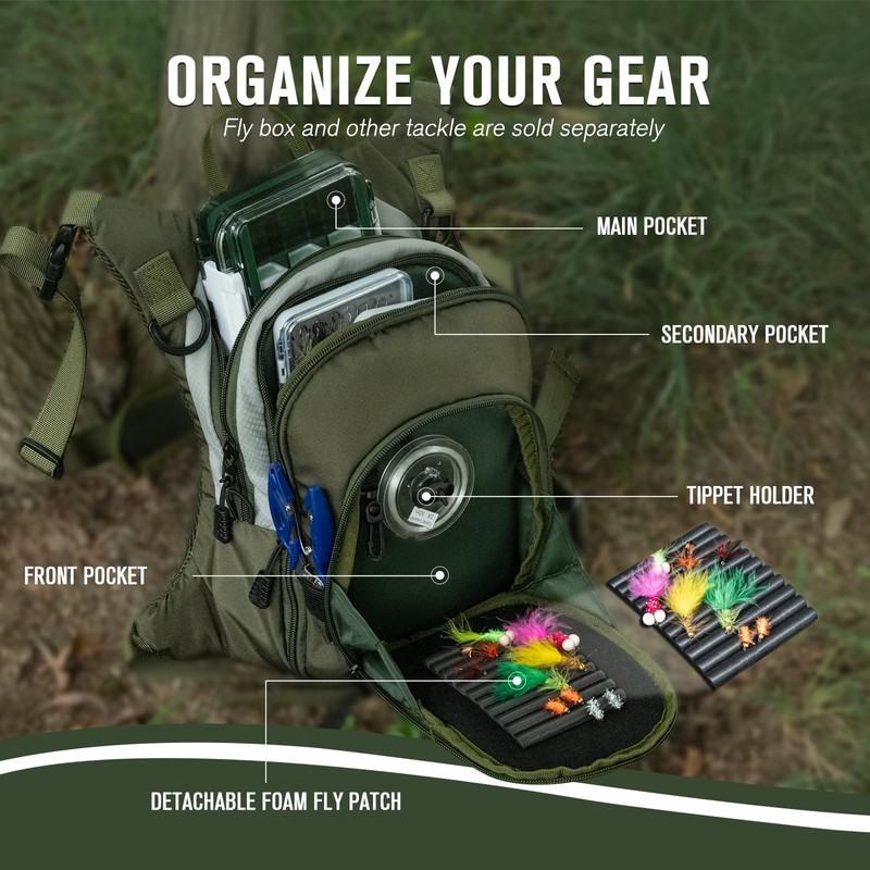 Goture Fly Fishing Chest Bag, Fly Fishing Chest Pack with