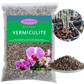 Natural Coarse Vermiculite 5QT for Plants Organic Occurring Mineral Potting Mix Grow Medium for Potted Plants, Hydroponics, Terrariums, Orchids, Mushroom Growing Or Reptile Habitats