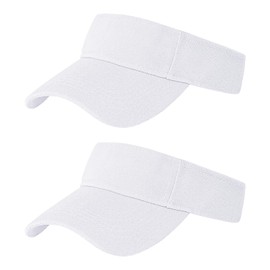 Rbenxia 2 Pieces of White Adjustable Sport Visors Sun Visor Hats Cap Visors for Women and Men (CA/US, Alpha, One Size, White)