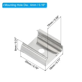 PATIKIL LED Strip Clips, 120pcs Stainless Steel Mounting Brackets Fixing Clip Clamp Support Holder with Screws for 18mm to 19mm LED Strip Lighting Cable