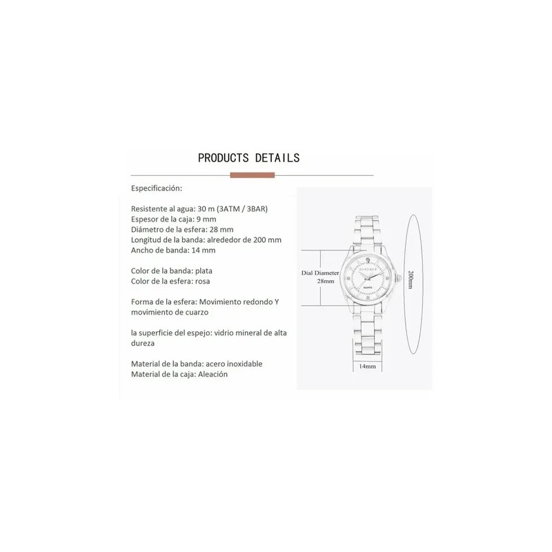 Reloj Impermeable Para Mujer Con Caja Original