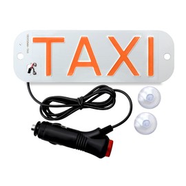 NSKANQI 1pcs Taxi LED Sign Decor, LED Light Sign Logo, Light Up Taxi Sign Hook on Car Window with DC12V Car Charger Inverter for Driver (Red)