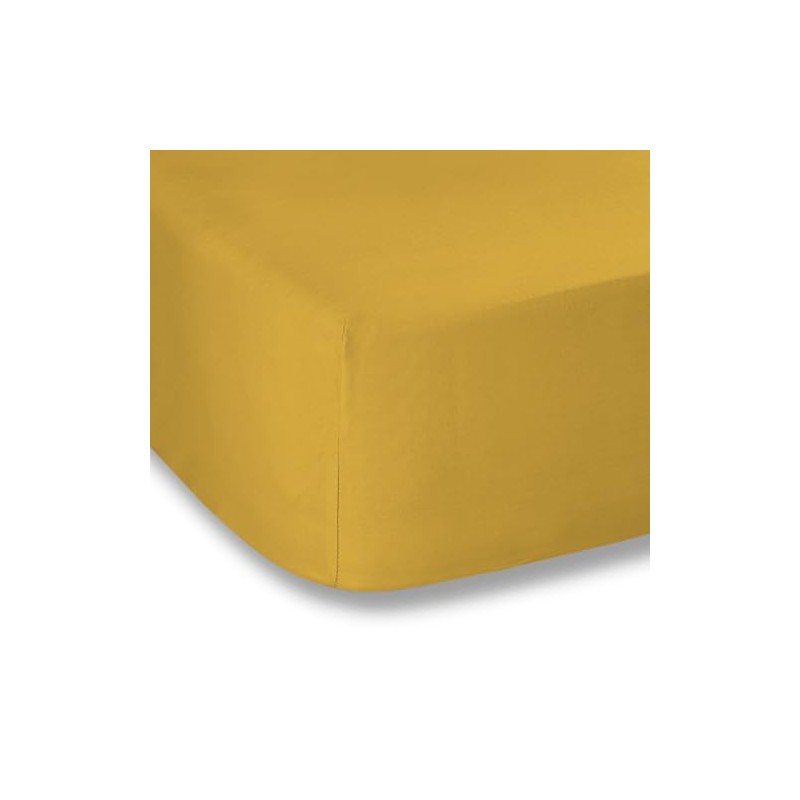 Bianca Plain Dyed Mustard Fitted Sheet 105 x 200 cm