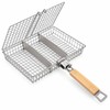 Stainless Steel Grill Basket with Removable Divider – Reusable BBQ
