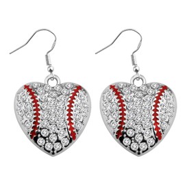 CHOORO Baseball Mom Gift Baseball Zircon Charm Necklace/Earring Baseball Team Jewelry Baseball Lovers Jewelry Baseball Coach Gift Baseball Player Gift (Baseball Earring)