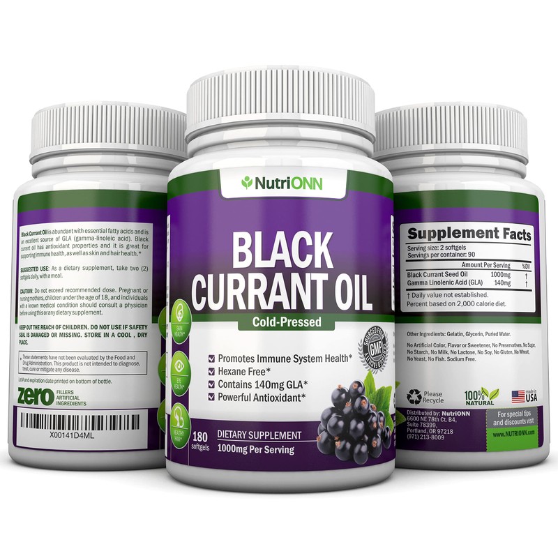 Black Currant Oil - 1000 Mg - 180 Softgels -
