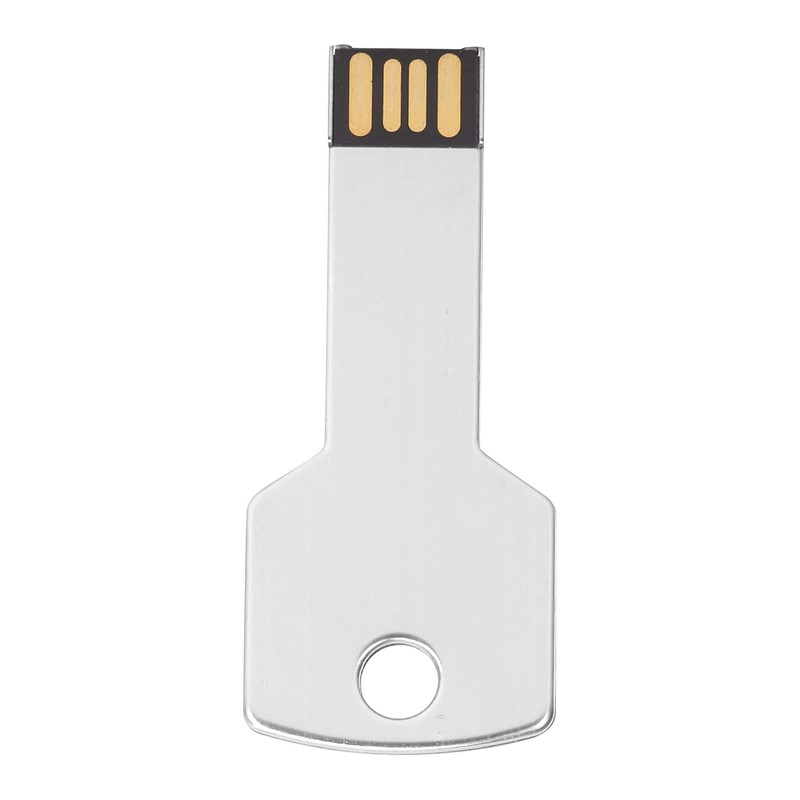 Silver USB Flash Drive, Practical Convenient Long Lasting Key Cool