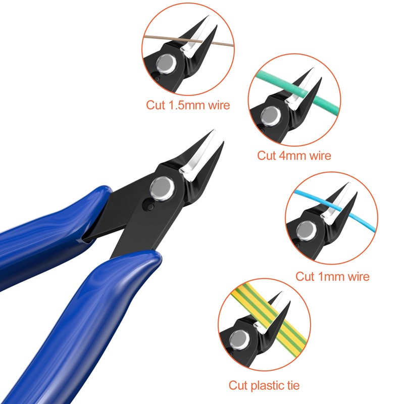 Riloventa 3-Piece Side Cutter Small Set, Wire Cutter Angled, Model