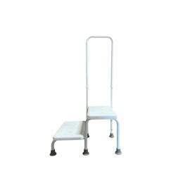 Freshnewlooks Double Step Stool with Handrail Heavy Duty 2 Steps non Slip Bath Bedroom Seniors