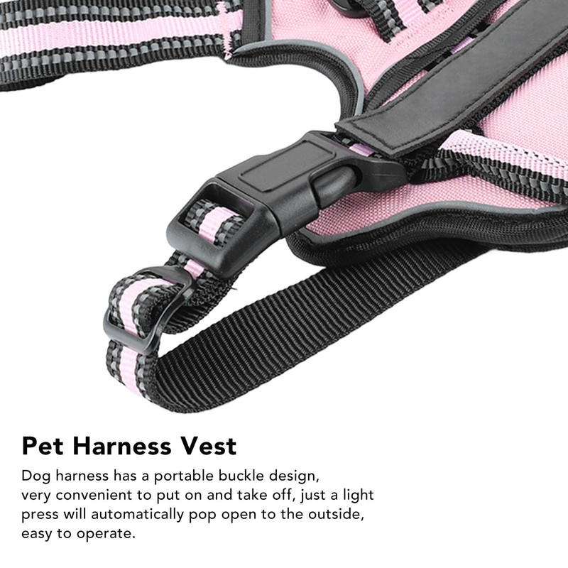 Dog Harness Double Layers Adjsutable Breathable Mesh Reflective Escape Proof