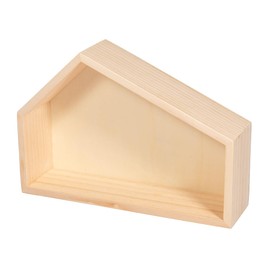 Rayher Wooden House with Slanted Roof, Wood FSC Certified, 22 x 5.6 x 15 cm, House Wood Decoration, Nativity Scene Wood, Empty, Wooden House, 64535505