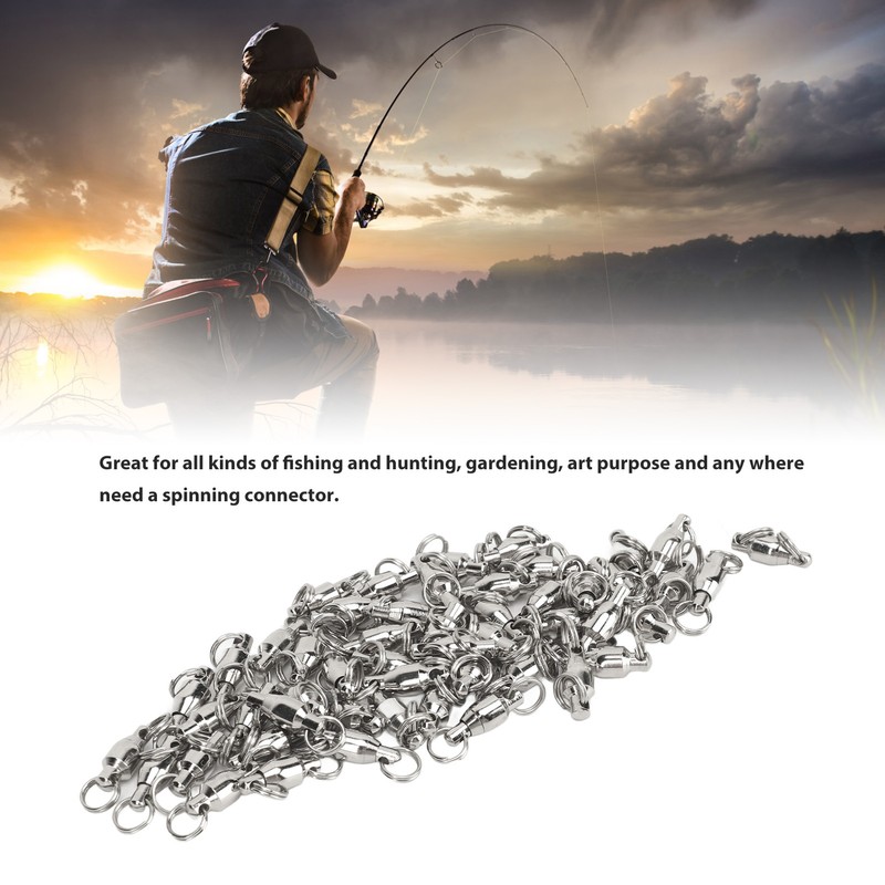 50pcs Ball Bearing Swivels Connector High Strength Stainless Steel Solid