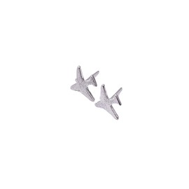 Tiny Airplane Stud Earrings, Traveler Gift (Silver Tone) Miss Fit Boutique