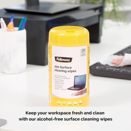 Fellowes Performance 200 Surface Cleaning Wipes Tub for Home and Office - Multi surface Wipe