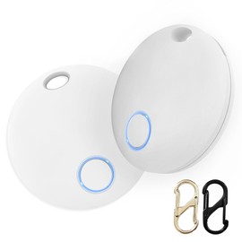 Tracker Tags 2 Pack, Luggage Tracking Tags Compatible with with TUYA APP,Both iOS and Android Compatible, Key Finder Locator with Sound,Smart Tag,Item Finder for Keys, Bags, Suitcases, White