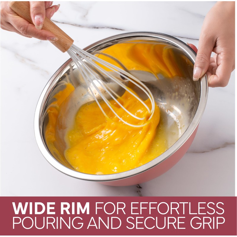 COOK WITH COLOR Stainless Steel Mixing Bowls Set - Nesting