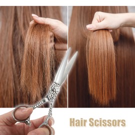 VOCOSTE Hair Scissors Hair Cutting Scissors Professional Hairdressing Scissors Stainless Steel Razor 6.9" Length Silver