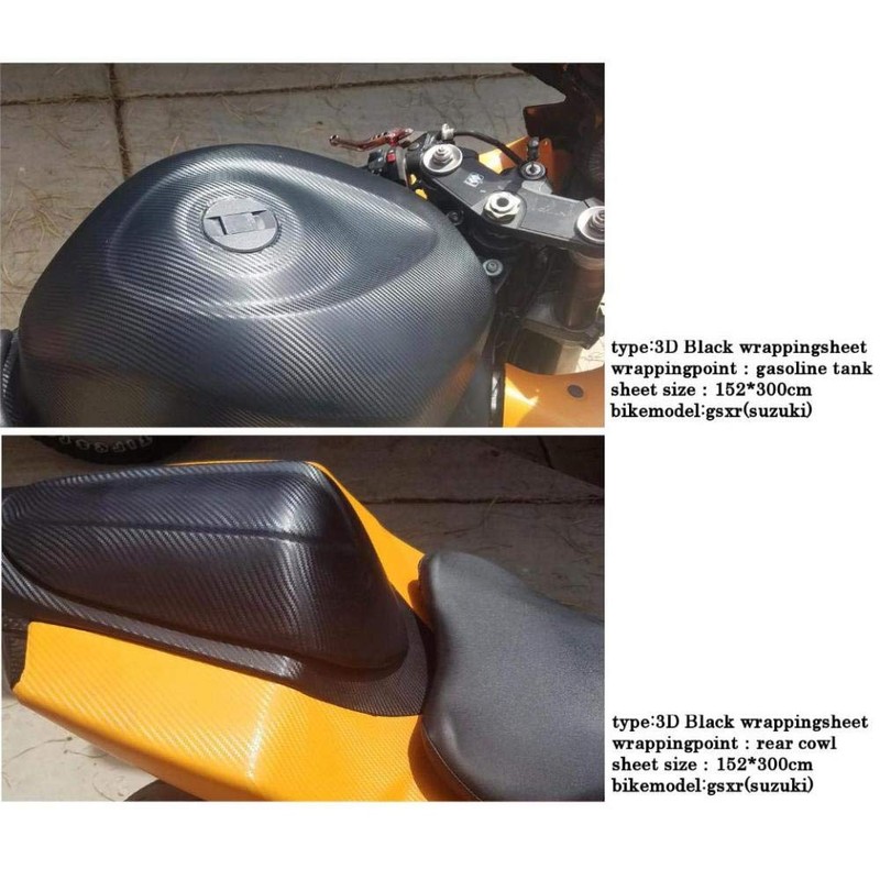 IlMondoMall 3D Carbon Sheet, Real Carbon Tone, Carbon Sticker, Universal,