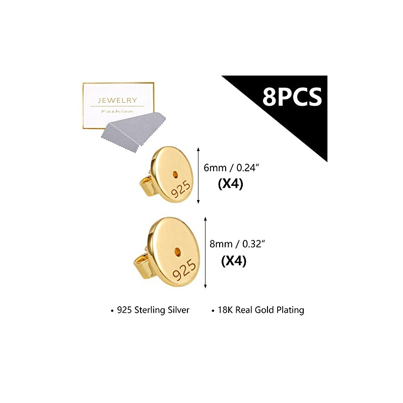Respaldos para Aretes de Plata 925 y Oro 14K