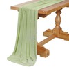 10 Feet Sage Green Chiffon Table Runner 2 Pieces 27x120