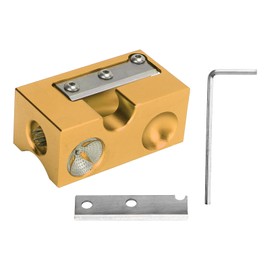 Cue Tip Trimmer Shaper Multifunction Aluminum Stainless Steel Cue Tip Trimmer Blade for Billiard Repair Gold