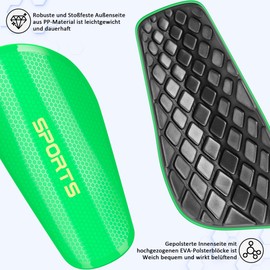 iMoebel Football Shin Pads Including Stocking with Pocket and Anti-Slip Lid Shin Guard for Children Adults Green XL