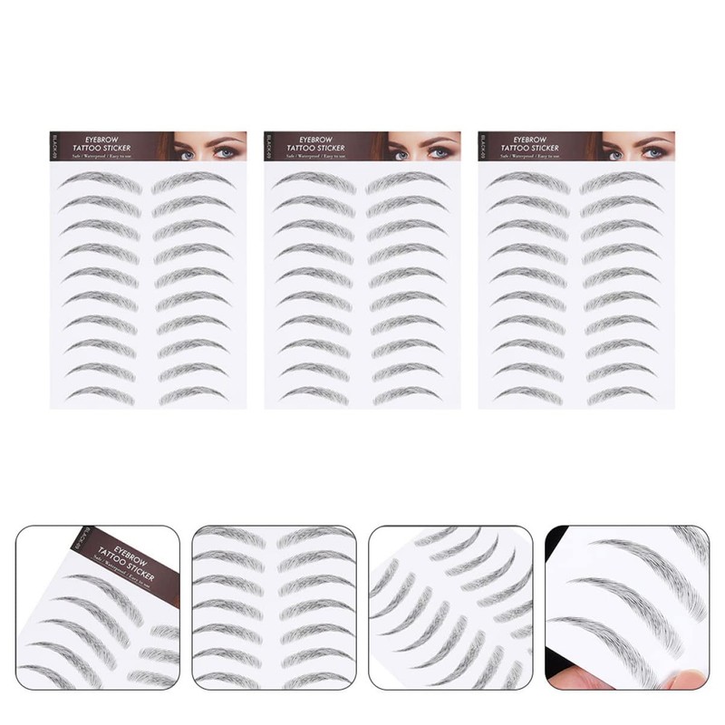 Beavorty 3sets Fake Eyebrow Stickers for Eyebrow Loss Instant Natural