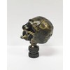 Lamp Finial-Skull-Aged Brass Finish, Highly Detailed Metal Casting