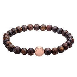 Liebeskind Berlin Beads 6mm With Logo Tag in Stainless Steel, Stainless Steel, dark brown