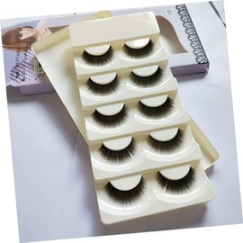 Baluue 5 Pairs Natural Long Fake Eyelashes Thick False Lashes Longest Makeup Lashes Extension Set for Party Wedding Photo Shoot