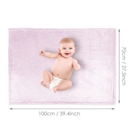 HUIEYE Cuddly Fluffy Blanket, Baby Blanket, Flannel, Toddler Warm Plush, Super Soft and Comfortable Pram Blanket, Flannel Blanket, Sofa Blanket, Office Blanket or Bedspread, 70 x 100 cm (Light Pink)