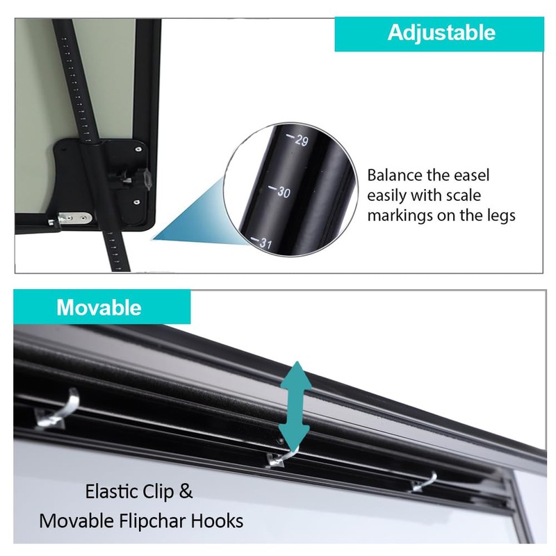 DexBoard Dry Erase Easel 36" x 24", Height Adjustable Magnetic