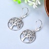 YL Tree of Life Earrings 925 Sterling Silver Simulated Emerald/3A