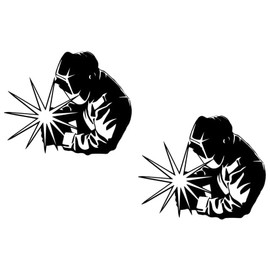 2 Pack - American Welder | Decal Vinyl Sticker Graphics for Car Truck SUV Van Window Laptop Tumbler| 5.5" Width by 4.4" Height HGC2290.070M Matte Black