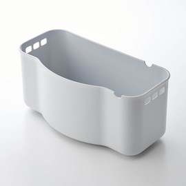 Belle Maison Washtub, Slim, Width 7.5 inches (19 cm), Drainable, Washable, Made in Japan, Gray