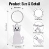Pack of 3 Metal Cat Kitten Keyrings, Silver Key Chain