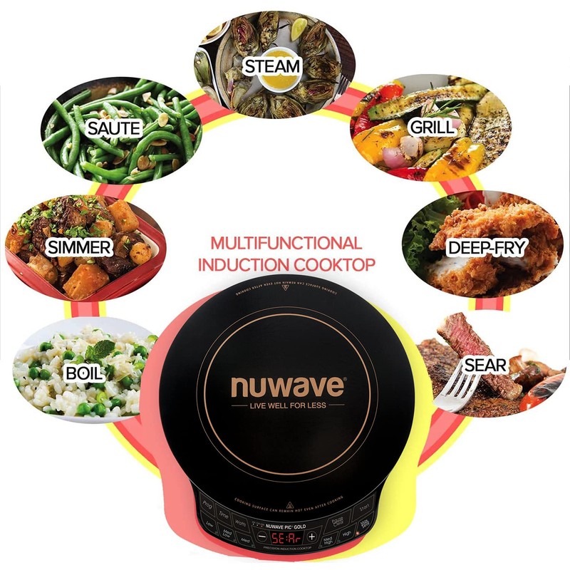 Nuwave Gold Precision Induction Cooktop, Portable, Powerful with Large 8”