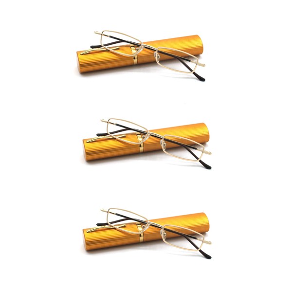 EYE ZOOM 3 Pack Readers Ultra Slim Compact Lightweight Tube