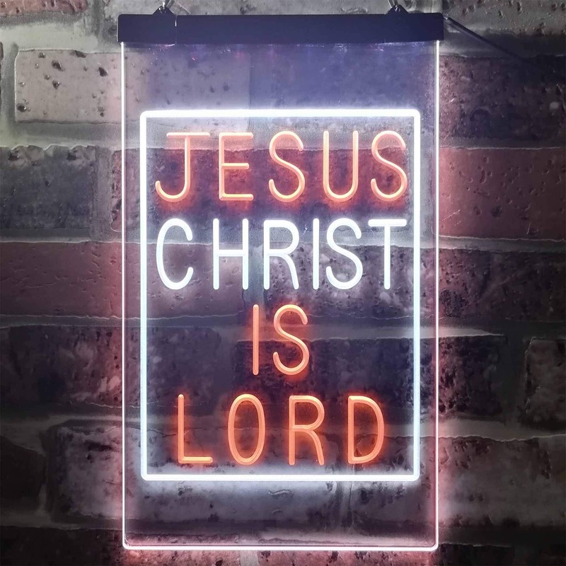 Jesus Christ is Lord Room Display Dual Color LED Neon