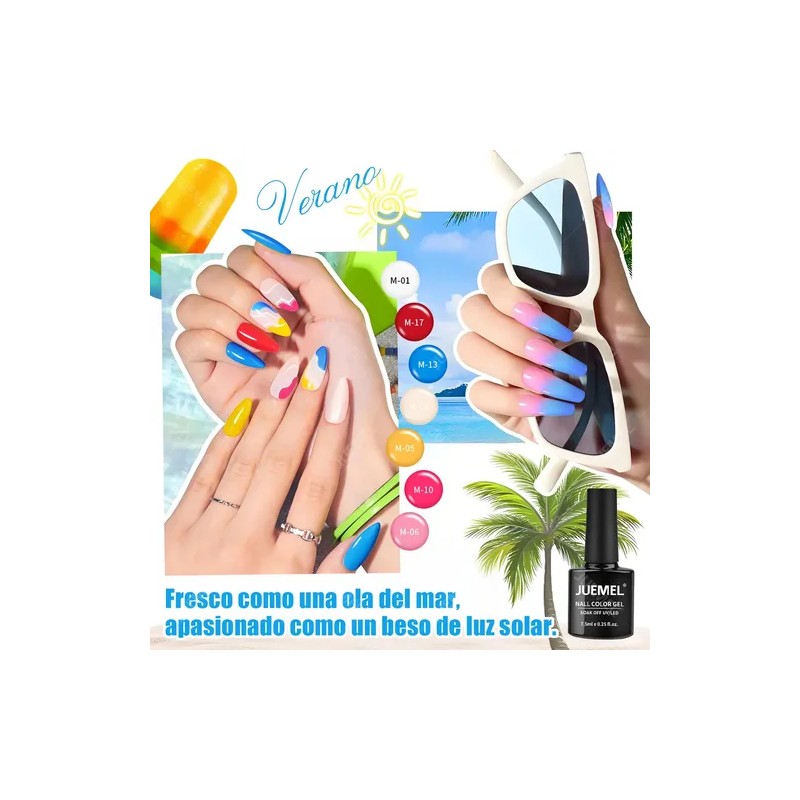 24 Geles Esmalte Para Uñas Gama De Uv Semipermanente Juemel,
