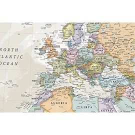 World Map Classic Mural 4-sheets