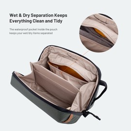 PGYTECH Travel Toiletry Bag for Men & Women, Hanging Compact Travel Pouch, Waterproof Dopp Kit for Traveling, Shaving Bag Makeup Bag Organizer for Toiletries, Cosmetics, Black
